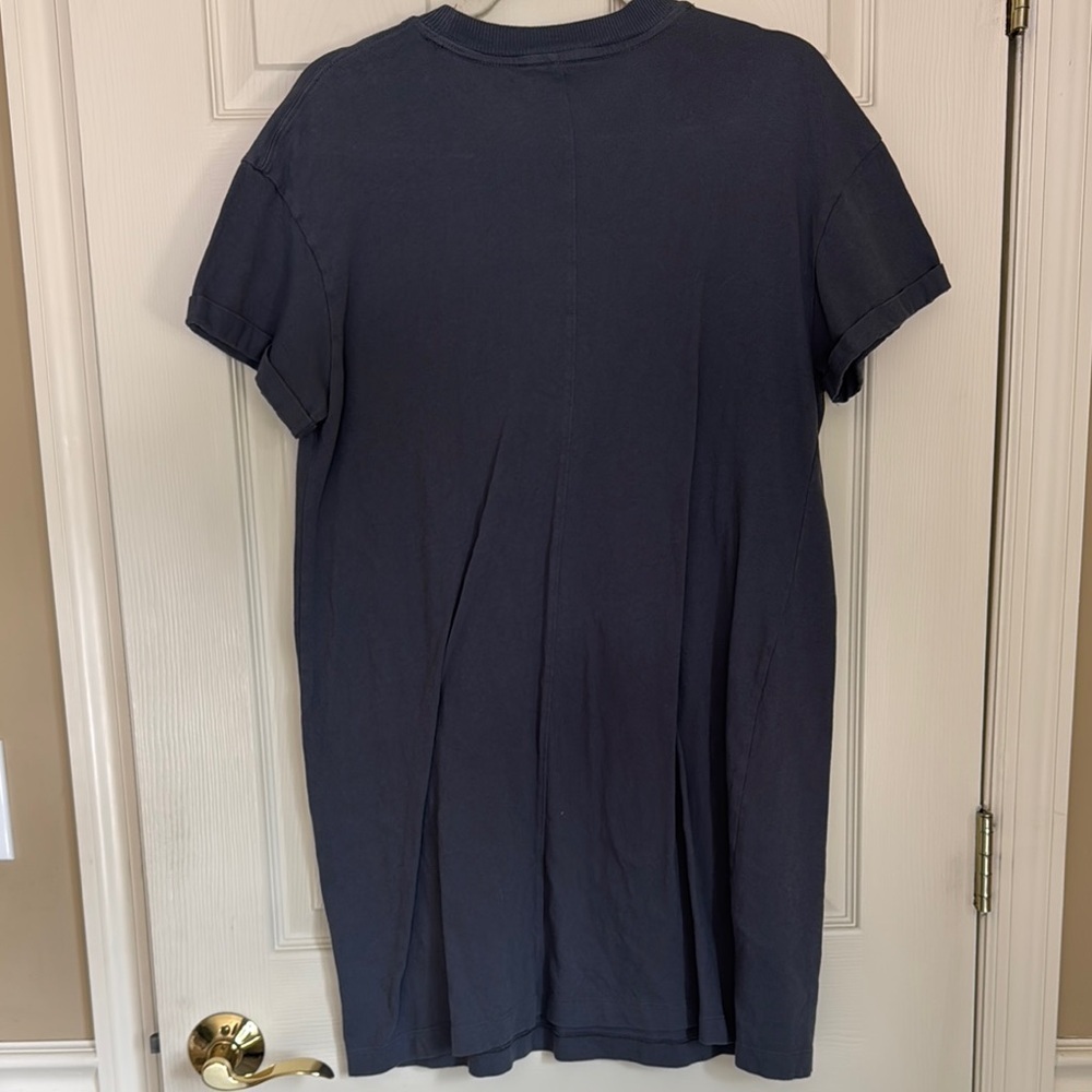 Time and Tru Blue Gray Tshirt Dress 100% Cotton - Picture 3 of 5
